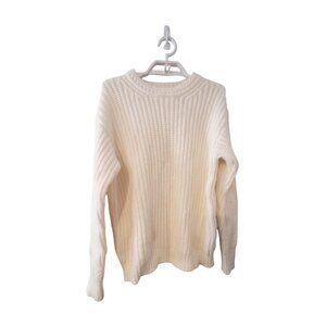 Marine Layer Sweater Cream Fisherman Crewneck Knit